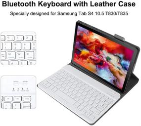 img 1 attached to 🌹 Rose Gold Wireless Keyboard Case for Samsung 10.1'' Tablet S4, Tab A, and 10.5 T830/T835 - Bluetooth Detachable Keyboard, Magnetic Folio, Screen Protector & Stylus Holder