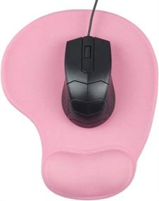 img 3 attached to 🖱️ Pink Office Mousepad with Gel Wrist Support - Ergonomic Gaming Desktop Mouse Pad Wrist Rest - Design Gamepad Mat Rubber Base for Laptop - Silicone Non-Slip Special-Textured Surface