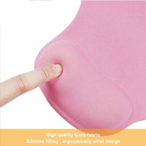 img 1 attached to 🖱️ Pink Office Mousepad with Gel Wrist Support - Ergonomic Gaming Desktop Mouse Pad Wrist Rest - Design Gamepad Mat Rubber Base for Laptop - Silicone Non-Slip Special-Textured Surface