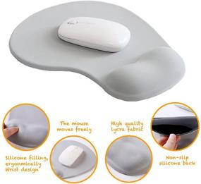 img 2 attached to 🖱️ Pink Office Mousepad with Gel Wrist Support - Ergonomic Gaming Desktop Mouse Pad Wrist Rest - Design Gamepad Mat Rubber Base for Laptop - Silicone Non-Slip Special-Textured Surface