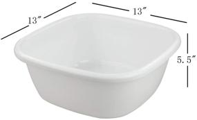 img 3 attached to 🧽 Yarebest 4-Pack 12 Quart Plastic Wash Basins, Dish Washing Pans, White