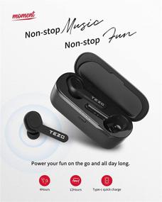 img 3 attached to 🎧 TEZO Wireless Earbuds: IPX8 Waterproof Bluetooth Earphones with Touch Control, TWS & Mic - Ideal for Sports and Work