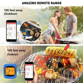 img 3 attached to 🔥 Grill Smart with the Wireless Bluetooth Meat Thermometer: 6 Probes, Digital Cooking BBQ Thermometer for Oven, Smoker & Food