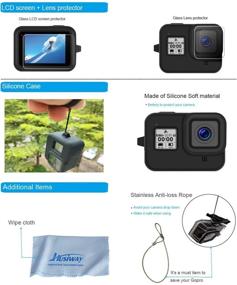 img 1 attached to 🎥 Husiway Action Camera Accessories Kit for GoPro Hero 8 Black: Waterproof Housing, Silicone Case, Glass Screen Protector - Compatible with GoPro8 Hero8 62D (Kit for Gopro 8 Black)