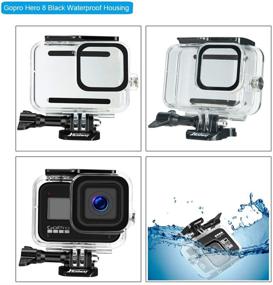img 2 attached to 🎥 Husiway Action Camera Accessories Kit for GoPro Hero 8 Black: Waterproof Housing, Silicone Case, Glass Screen Protector - Compatible with GoPro8 Hero8 62D (Kit for Gopro 8 Black)