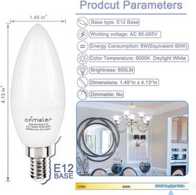 img 1 attached to 💡 Frosted Candelabra Bulb: Comzler Daylight Equivalent - Ultimate Lighting Solution