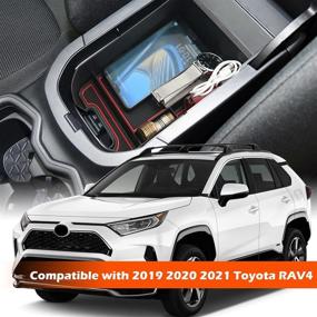 img 3 attached to Органайзер длитель JOJOMARK для центральной консоли Toyota RAV4 - подходит для моделей RAV4 2019-2021 (Органайзер для центральной консоли)