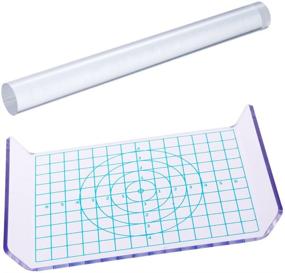 img 4 attached to 📏 ULTNICE 2pcs Acrylic Clay Rolling Pin Set with Grid-Imprinted Acrylic Sheet Board