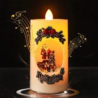 🕯️ santa claus flameless candles: flickering xmas led pillar with music - rustic holiday decor & birthday gift for kids логотип