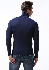 img 3 attached to Men's Slim Fit Turtleneck Thermal Knitted Pullover Top - Solid Lightweight Sweater for Soft and Cozy Style