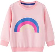 adorable cotton casual tops for toddler girls - long sleeve fall sweatshirts, kids pullover shirts logo