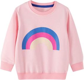 img 4 attached to Adorable Cotton Casual Tops for Toddler Girls - Long Sleeve Fall Sweatshirts, Kids Pullover Shirts