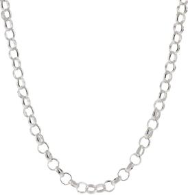 img 4 attached to 925 Sterling Silver Nickel-Free Rolo Round Cable Link Chain - 3.2MM Diameter - Yellow or Silver options