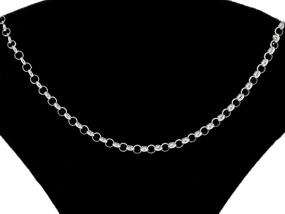 img 3 attached to 925 Sterling Silver Nickel-Free Rolo Round Cable Link Chain - 3.2MM Diameter - Yellow or Silver options