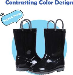 img 3 attached to 👞 Waterproof Toddler Boots with Handles for Little Boys' Outdoor Shoes