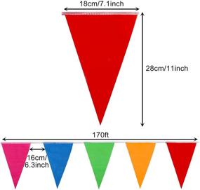 img 3 attached to 🎉 Яркое знаменное ЧЕМАКЕР 300 штук Пеннант Флаги Баннер: 375 футов многоразовых нейлоновых тканевых флагов для вечеринок и украшений магазинов.
