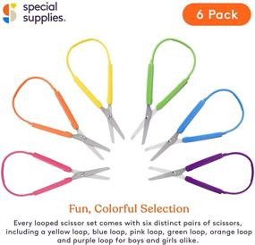 img 2 attached to 🌈 Colorful Loop Scissors for Teens and Adults, 8 Inches (Pack of 6) - Adaptive Design, Right and Lefty Support, Easy-Open Squeeze Handles - Ideal for Elderly and Special Needs