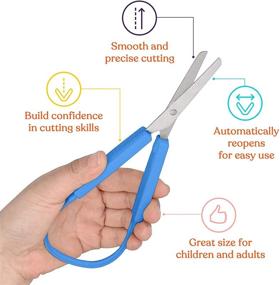 img 3 attached to 🌈 Colorful Loop Scissors for Teens and Adults, 8 Inches (Pack of 6) - Adaptive Design, Right and Lefty Support, Easy-Open Squeeze Handles - Ideal for Elderly and Special Needs