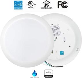 img 2 attached to 💡 ECOELER 8-Inch Dimmable LED Disk Light, 30W, 3000K Warm White, 2000lm, Surface Mount Ceiling Light, Wet Rated, White Aluminum Baffle Trim Matte Shower Waterproof LED Lights