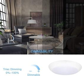 img 1 attached to 💡 ECOELER 8-Inch Dimmable LED Disk Light, 30W, 3000K Warm White, 2000lm, Surface Mount Ceiling Light, Wet Rated, White Aluminum Baffle Trim Matte Shower Waterproof LED Lights