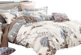 img 4 attached to 🌼 Swanson Beddings Daisy Silhouette Reversible Floral Print King Size 5-Piece 100% Cotton Bedding Set: Duvet Cover, Two Pillowcases, and Two Pillow Shams