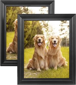 img 4 attached to 🖼️ 8x10 Picture Frame Set of 2, Solid Wood Picture Frames 8x10 – Tabletop/Wall Decoration Photo Frames, Black Finish