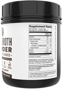 img 2 attached to Grass-Fed Chocolate Bone Broth Protein Powder 1 lb, Non-GMO & Gut-Friendly Ingredients, Dairy-Free Protein Powder by Left Coast Performance