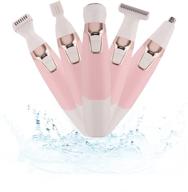 🔪 women's eyebrow trimmer, facial hair remover and electric eyebrow razor - painless, rechargeable, usb 5 in 1 device for eyebrow, nose, facial, body, upper lip... logo