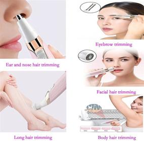 img 2 attached to 🔪 Women's Eyebrow Trimmer, Facial Hair Remover and Electric Eyebrow Razor - Painless, Rechargeable, USB 5 in 1 Device for Eyebrow, Nose, Facial, Body, Upper Lip...