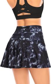 img 4 attached to 🎾 Tennis Skirts for Women: Pleated Athletic Golf Skorts with Shorts & Pockets - Activewear Running Workout Sports Skirt