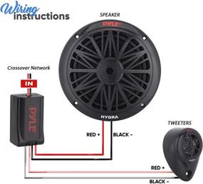 img 3 attached to Pyle PLMR6KB 6,5-дюймовая двухполосная морская акустическая система для лодок - погодостойкие наружные 🔊 динамики с мощностью 200 Вт, частотным диапазоном от 85 Гц до 6 кГц и прочной магнитной структурой массой 8 унций (черный, пара)
