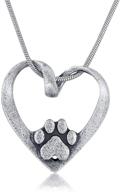 rosa vila heart shape with dog paw necklace: perfect gift for dog owners, remembrance, veterinarians & k9 officers логотип