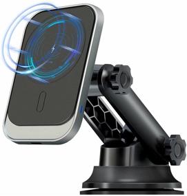 img 4 attached to 🧲 MANKIW Magnetic Car Mount + Charger for iPhone 12 Pro Max - Includes Phone Holder and Magnetic Cases - Compatible with 6.7" Screen Size