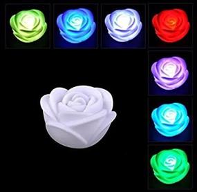 img 3 attached to 🌹 Chris.W 6Pcs Fancy Colorful LED Rose Flower: 7 Colors Changing Romantic Wedding Valentine's Day Decorative Party Lamp Candle Flameless Lights - Make a Wish Lights