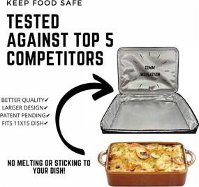 img 3 attached to 🍲 Keep Your Meals Hot with Kades Kitchen Insulated Double Casserole Carrier - Perfect for Lasagna, Hotdish, Casserole, and Dessert - Ideal for Picnics, Tailgating, Potlucks, and Holidays - Family Owned & Operated