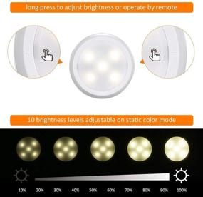 img 3 attached to 🔆 Convenient 6 Pack of LED Puck Lights with Remote Control – Battery Operated RGBW Dimmable Lighting Solution for Kitchen, Closet, and Wall