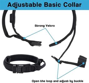 img 1 attached to 🐾 Enhanced VMC Tactical Dog Collar Walking Kit - Bungee Leash, Poo Bag Included! Ideal Fit for Most K9 Friends - Sturdy, Durable Nylon Material, Comfortable Handles - Black Collar with Secured Buckle