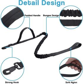 img 2 attached to 🐾 Enhanced VMC Tactical Dog Collar Walking Kit - Bungee Leash, Poo Bag Included! Ideal Fit for Most K9 Friends - Sturdy, Durable Nylon Material, Comfortable Handles - Black Collar with Secured Buckle