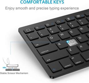 img 1 attached to 🔍 OMOTON Ultra-Slim Bluetooth Keyboard for iPad 10.2(8th/7th Gen), 9.7, iPad Air 4th Gen, iPad Pro 11/12.9, iPad Mini, and More Bluetooth Devices - Black