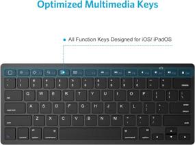 img 2 attached to 🔍 OMOTON Ultra-Slim Bluetooth Keyboard for iPad 10.2(8th/7th Gen), 9.7, iPad Air 4th Gen, iPad Pro 11/12.9, iPad Mini, and More Bluetooth Devices - Black