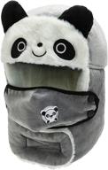 unisex kids cartoon trapper hat - windproof faux fur face warmer with earflap for skiing and winter activities логотип