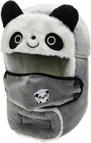 img 2 attached to Unisex Kids Cartoon Trapper Hat - Windproof Faux Fur Face Warmer with Earflap for Skiing and Winter Activities