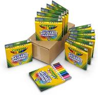 🖍️ crayola ultra clean washable markers: broad line, 12 pack with 10 vibrant colors - perfect for mess-free art! logo