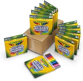 img 4 attached to 🖍️ Crayola Ultra Clean Washable Markers: Broad Line, 12 Pack with 10 Vibrant Colors - Perfect for Mess-Free Art!