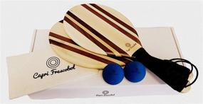 img 2 attached to 🏖️ Capri Frescobol Classic Solid Wood Beach Paddle Ball Set - Premium Quality Paddles, Balls & Beach Bag