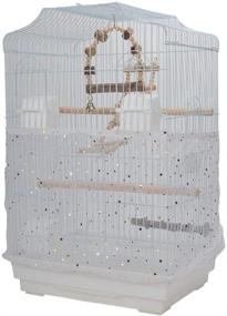 img 2 attached to QBLEEV Stretchable Bird Cage Cover with Seed Catcher - Nylon Mesh Net Skirt Guard Shell for Birdcage