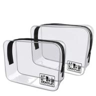 tsa approved toiletry bags: clear makeup travel bags - 2 pcs quart size set for men and women logo