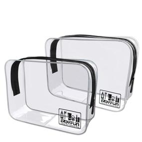 img 4 attached to TSA Approved Toiletry Bags: Clear Makeup Travel Bags - 2 PCS Quart Size Set for Men and Women