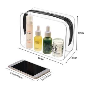 img 3 attached to TSA Approved Toiletry Bags: Clear Makeup Travel Bags - 2 PCS Quart Size Set for Men and Women