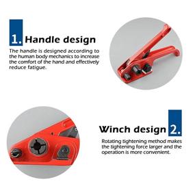 img 3 attached to 🔴 Passion Red Heavy Duty Poly Strapping Tensioner & Cutter - Manual Banding Tools for 1/2" - 3/4" Width Polyester Polyproplyn Strap
